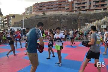 Exhibición del Club Kick Boxing en el muelle de Melenara (Foto Francisco Javier Santana)